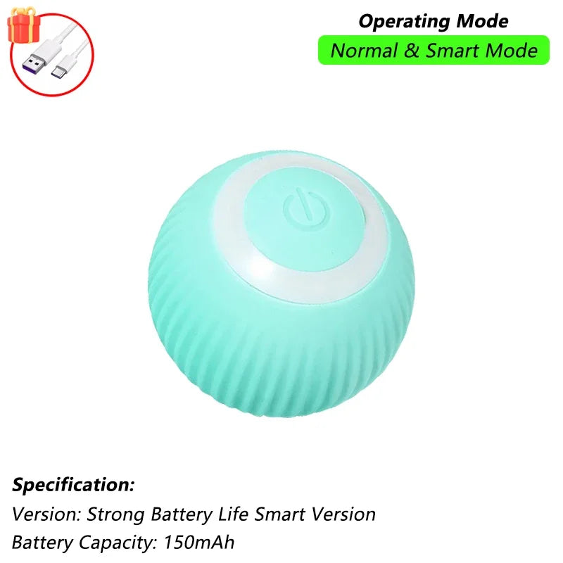 Bola de brinquedo interativa para gatos, bola rolante automática com cauda, brinquedo interativo inteligente recarregável para animais de estimação, rato inteligente para gatos