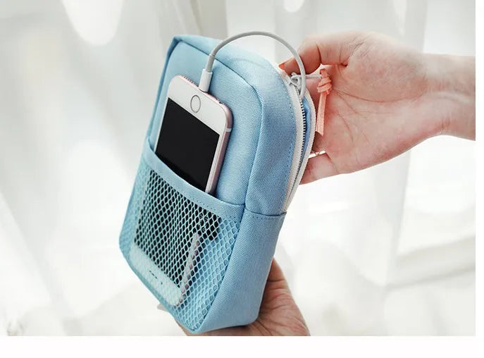 Carregador portátil de viagem, cabo de fone de ouvido, bolsa digital, bolsa de armazenamento, organizador de gadgets de viagem, acessórios eletrônicos, estojo de armazenamento