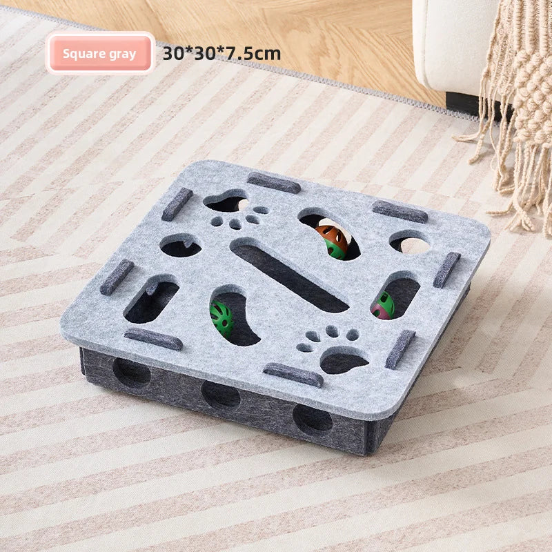 Brinquedos para gatos de estimação, caixa de quebra-cabeça de feltro, exercício interativo, jogo de caça para gatos domésticos, acessórios esportivos e entretenimento