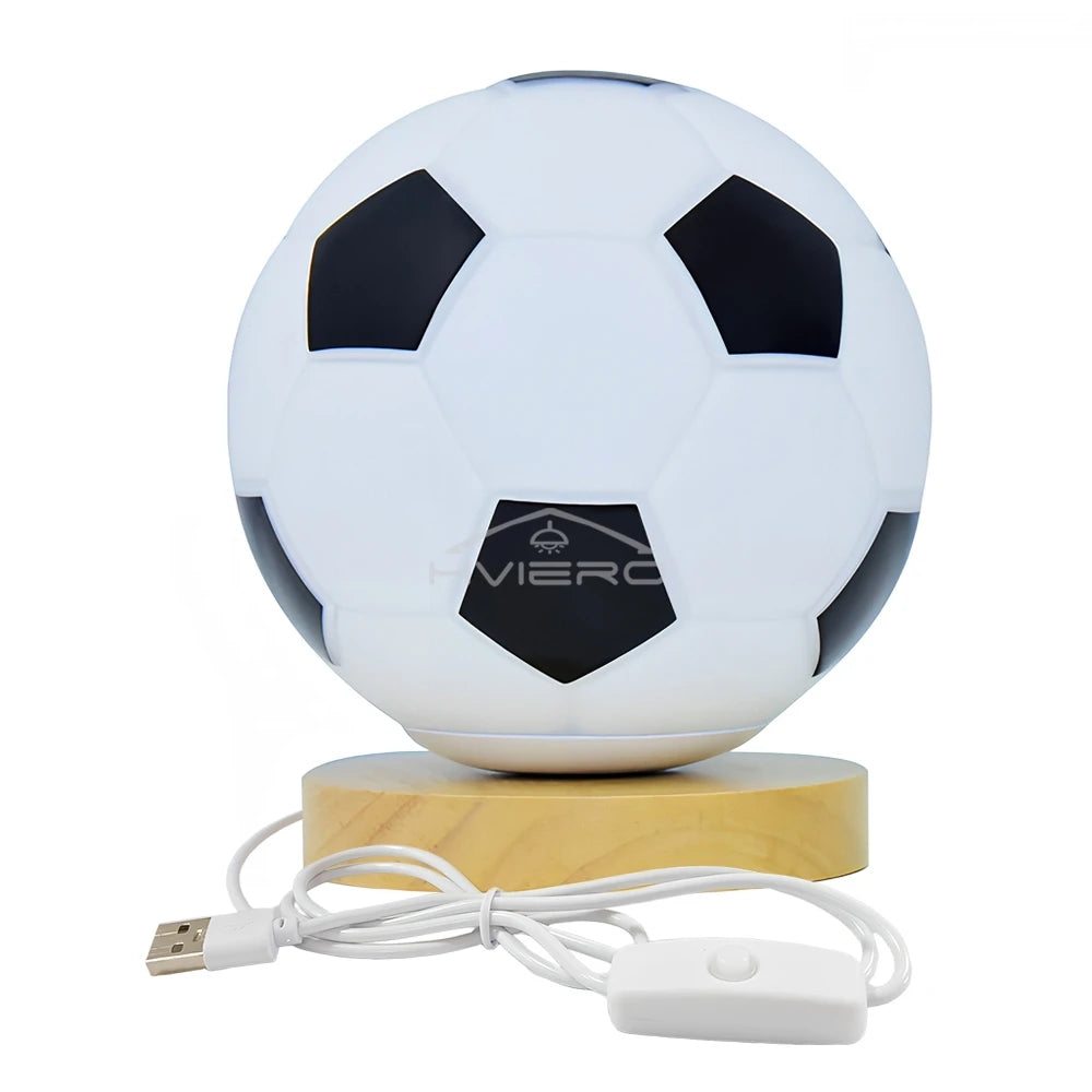 1 peça 3D luz noturna de futebol decoração de mesa de quarto lâmpada de futebol alimentada por bateria presente perfeito para adolescentes decoração lâmpada presentes