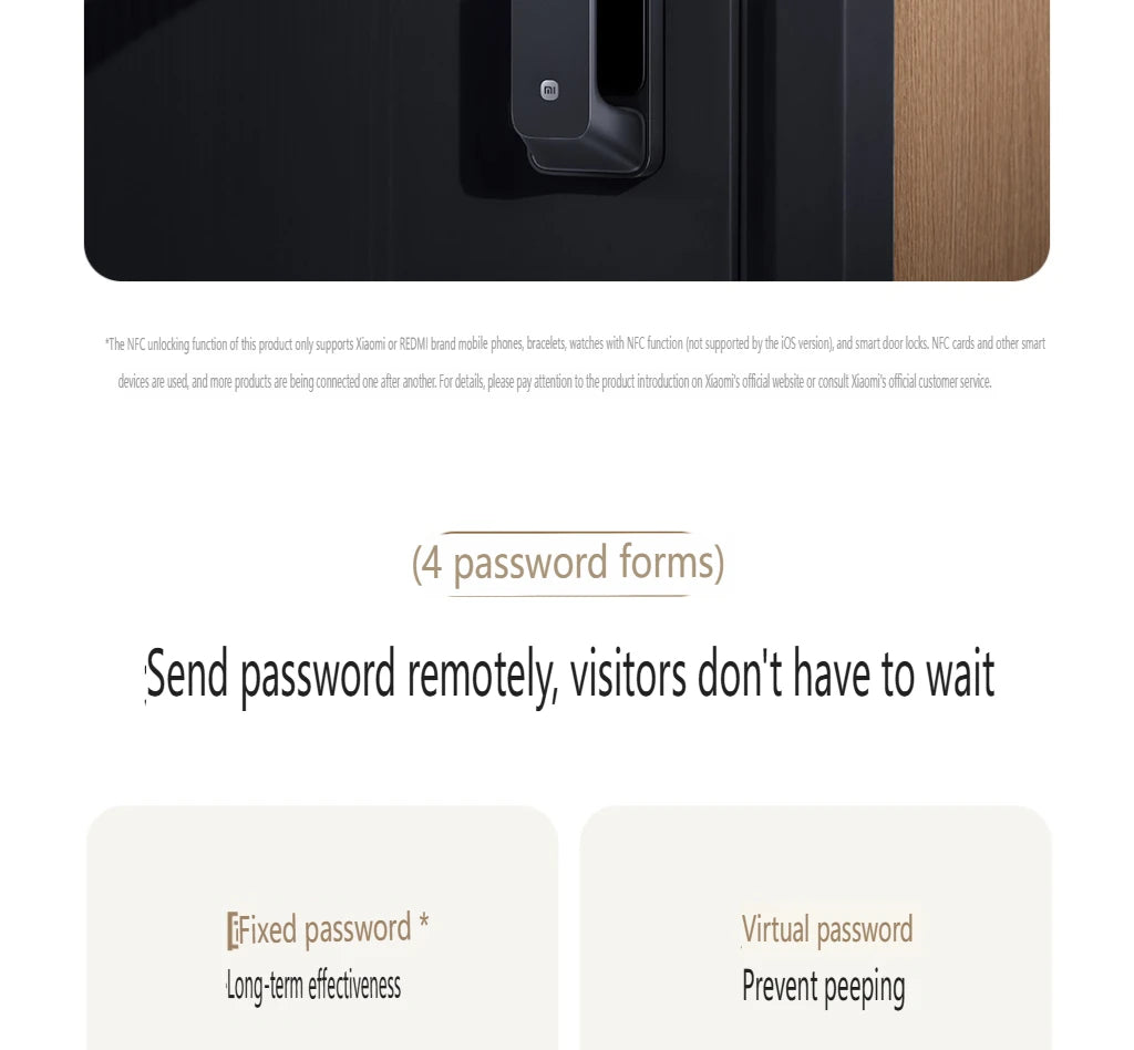 Fechadura inteligente Xiaomi 2025 com tela olho de gato, impressão digital, Bluetooth, NFC, para MiHome, fechadura push-pull com câmera