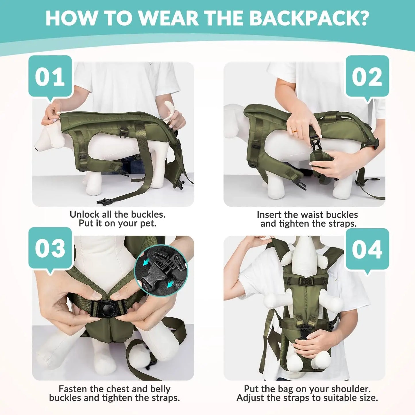 Mochilas de transporte frontal para animais de estimação, mochilas ajustáveis com mãos livres para cães de pequeno e médio porte, respiráveis e para gatos, bolsas de transporte para viagens ao ar livre