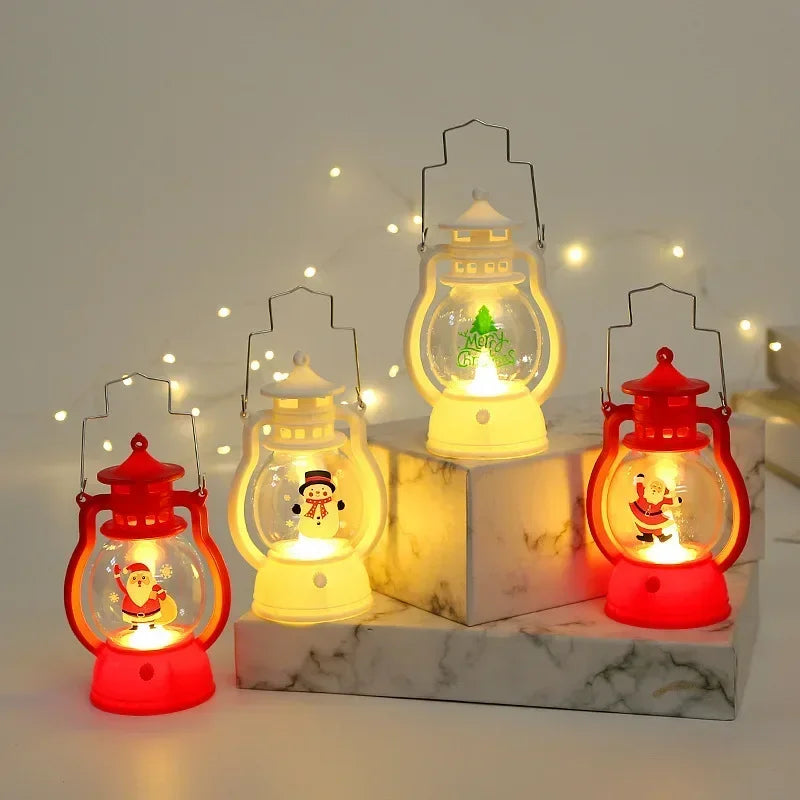 Enfeites de Natal 2025 com lanterna LED a pilhas, decorações de Natal para casa, Natal, Natal, Natal, Natal