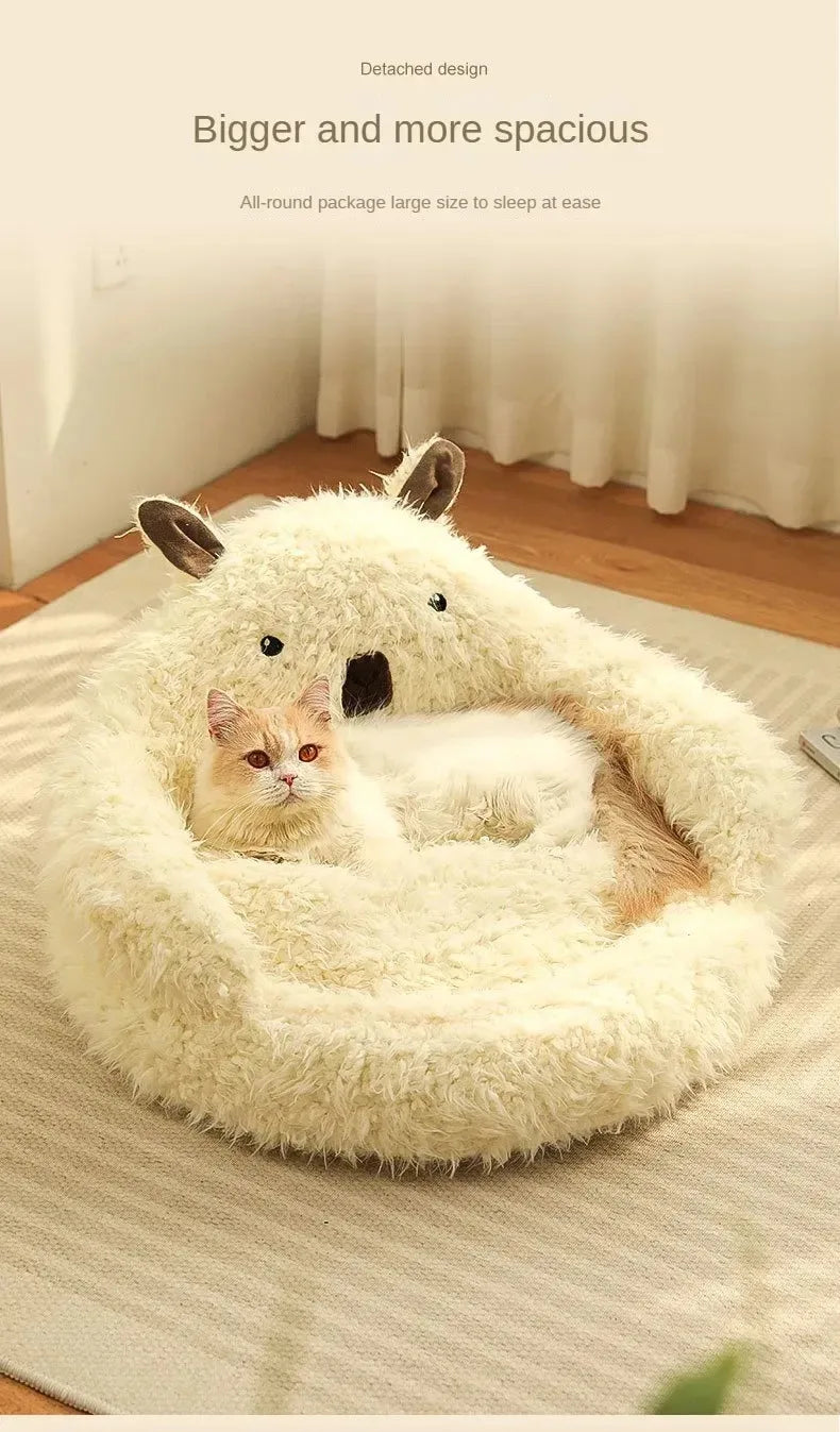 Bed for Cats Warm Cushions Accessories Pet Products Winter Supplies Dog Mat Goods Things Beds Accessory Puppy Basket House