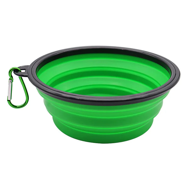 Tigela dobrável de silicone para animais de estimação, tigela grande de água para viagem, recipiente portátil para comida de cachorro, alimentador