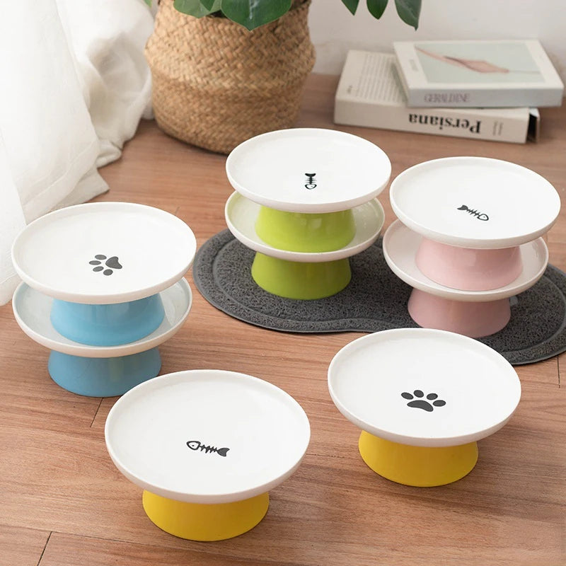 Tigelas para cães e gatos, tigelas de comida para animais de estimação, tigela de água para cães, tigela alimentadora para animais de estimação, gatos, cerâmica, gatinhos, tigela alimentadora, acessórios para pratos de animais de estimação