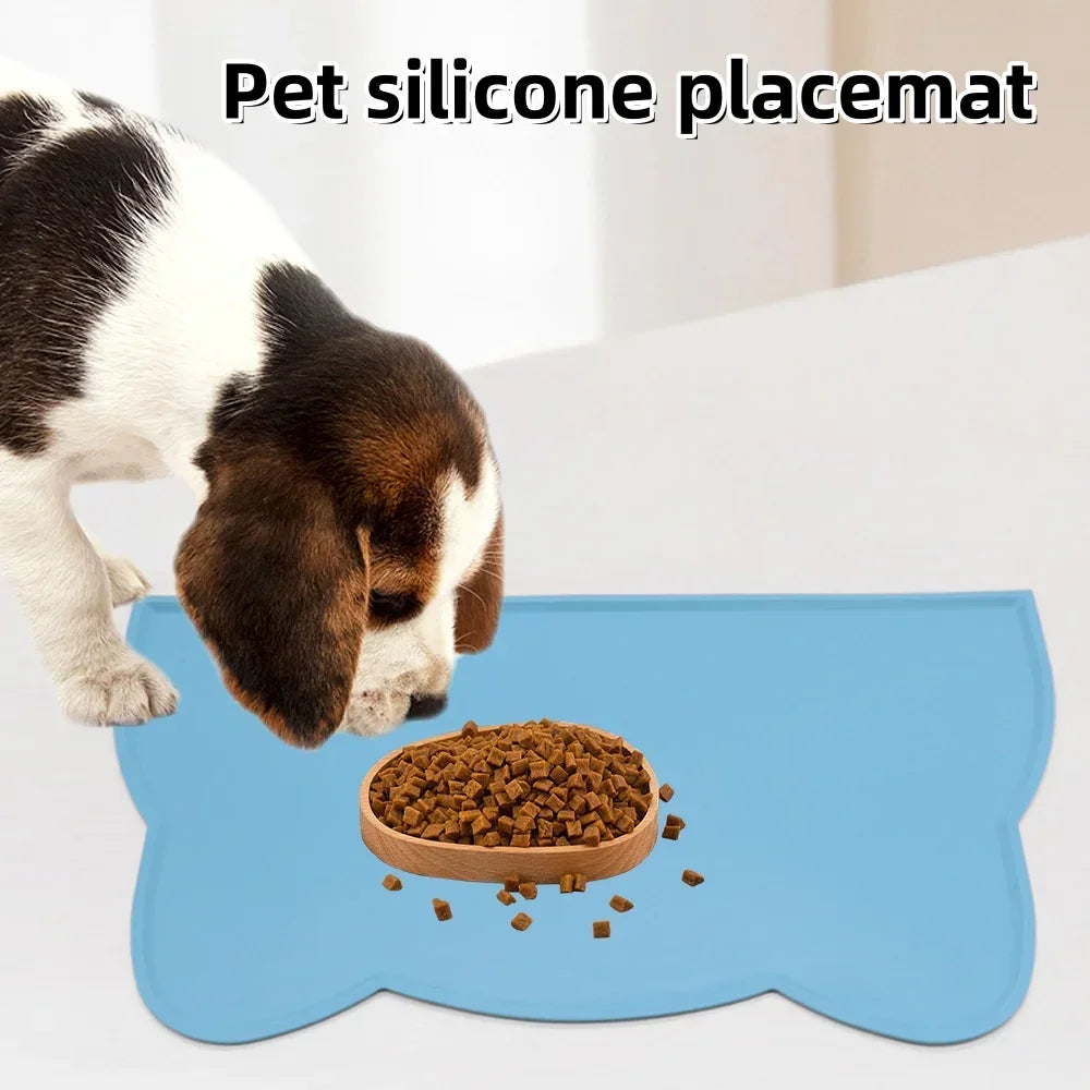 Silicone Pet Food Mat Easy To Clean Cat Dog Food Mat Pet Supplies Waterproof Spill-Proof Food-Grade Bowl Mat BPA Free Large Size