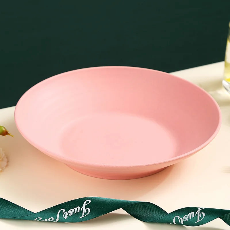 Tigela de sopa de palha de trigo, utensílios de mesa de plástico para micro-ondas, tigelas de salada de frutas, pratos de macarrão para cereais, pratos de jantar, utensílios de cozinha