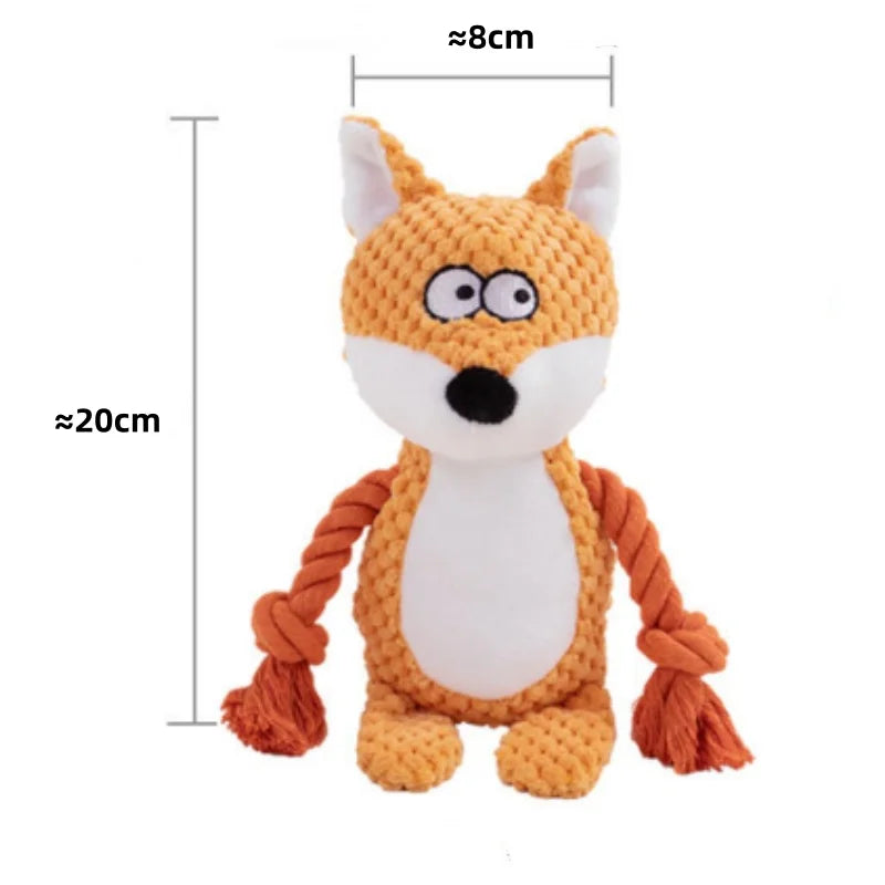 Brinquedo de empurrar fofo para animais de estimação, cachorro, auto-alívio, vocalização, elefante, raposa, gato, ranger de dentes e morder, brinquedo interativo de limpeza e mastigação