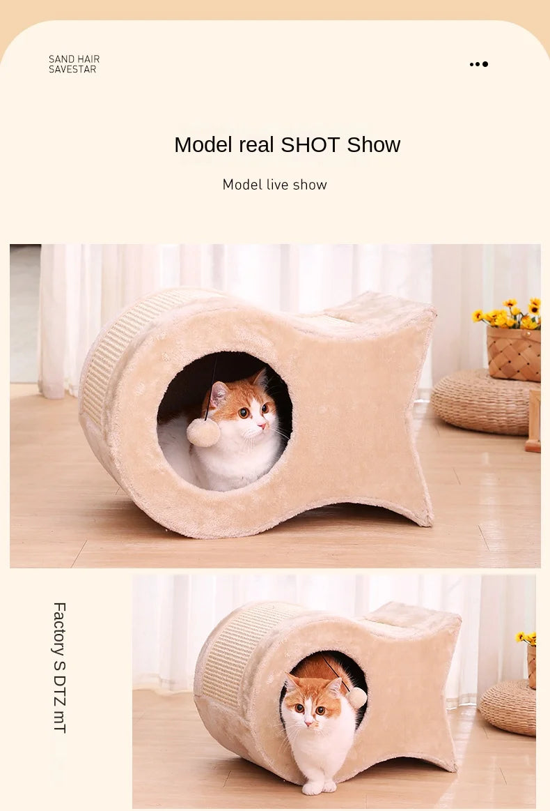 Ninho de gato, casa quente para gatos, casa fechada para gatos durante todo o ano, ninho de dormir para gatos no inverno, suprimentos para animais de estimação