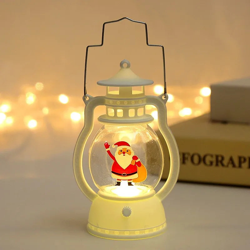 Lâmpada LED 2025 Decoração Natal Lanterna Portátil Papai Noel Árvore de Natal Luzes de Vento Pingente Navidad Natal Ano Novo Decoração