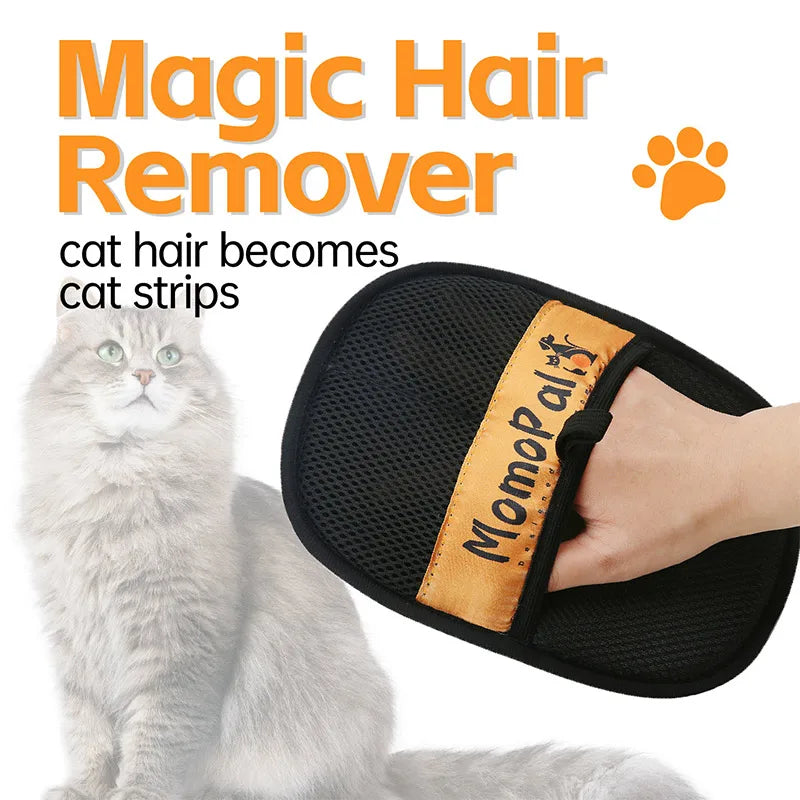 Luvas de tosa para animais de estimação atualizadas, escova de pelos de gatos, luvas para remoção de pelos de animais de estimação, escova dupla, ferramenta de limpeza antiestática para gatos, luvas para remoção de pelos