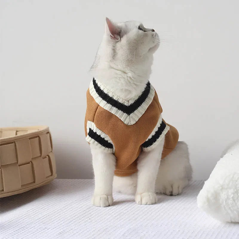Winter Cat Dog Sweater Pullover Pet Clothes Small Dog Vest Puppy Jacket Kitty Costume Cats Outfit Warm And Cozy Pet Clothing