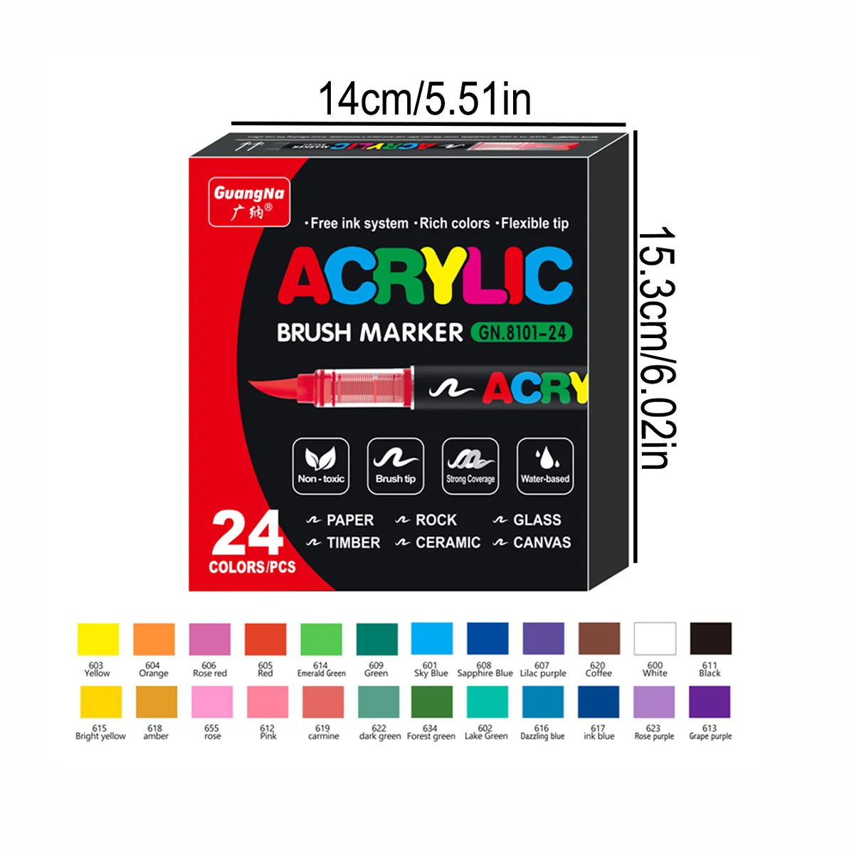 Conjunto de marcadores profissionais para artistas, 12-240 cores/caixa - Marcadores acrílicos líquidos de ponta macia para desenho em linha reta, pintura artística de grafite faça você mesmo