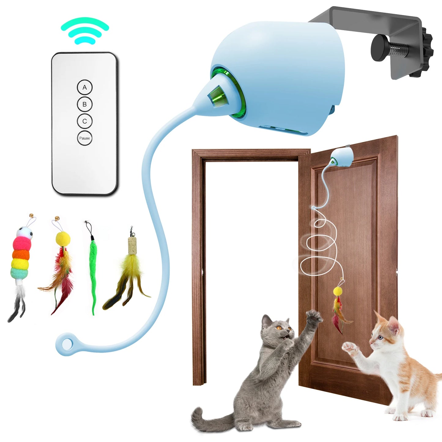 Brinquedos para gatos INKZOO, brinquedos interativos para gatos de interior, brinquedo interativo inteligente para gatinhos, brinquedo automático para ratos com 7 furos que mata toupeiras