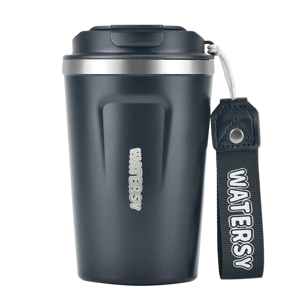 Caneca térmica de aço inoxidável 380ml para café, parede dupla, com isolamento a vácuo, para escritório, casa, viagem, carro, caneca