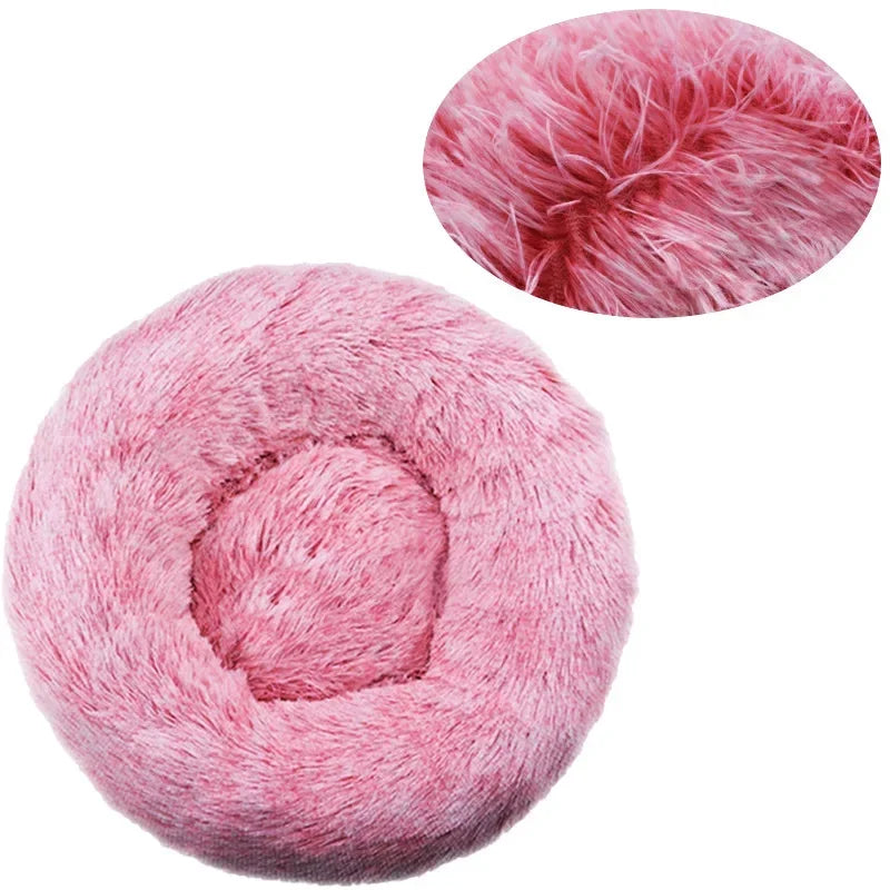 Cama redonda para animais de estimação para cães grandes, médios e pequenos, cama macia para gatos, cama longa e macia para cães, casa para cães, casa quente para dormir no inverno