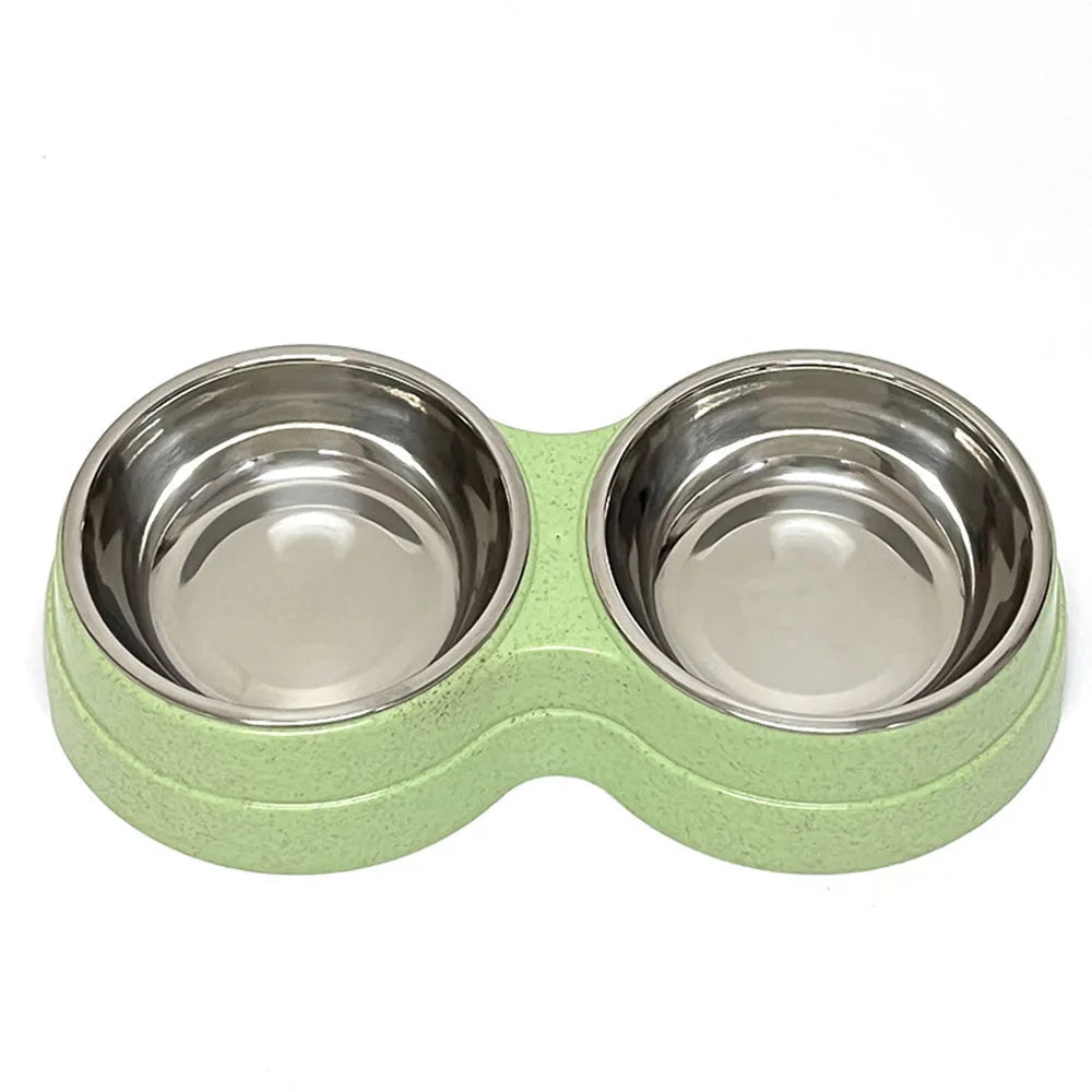 Tigela dupla para cães e gatos - Tigela 2 em 1 para comida e água para gatos médios, filhotes e suprimentos para alimentação de animais de estimação