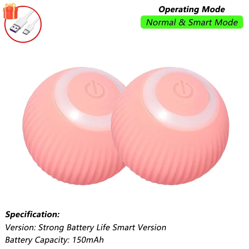 Bola de brinquedo interativa para gatos, bola rolante automática com cauda, brinquedo interativo inteligente recarregável para animais de estimação, rato inteligente para gatos
