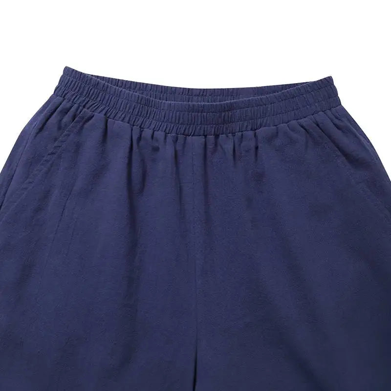 Calças femininas ZANZEA de verão com pernas largas, de algodão, para primavera, soltas, com cintura elástica, estilo palazzo, da moda 2023, lisas, casuais, compridas