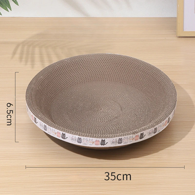 Arranhador de gato ondulado de papelão oval para gatos, tigela, ninho para cama interna, garra de trituração, placa de arranhar para gatos redonda