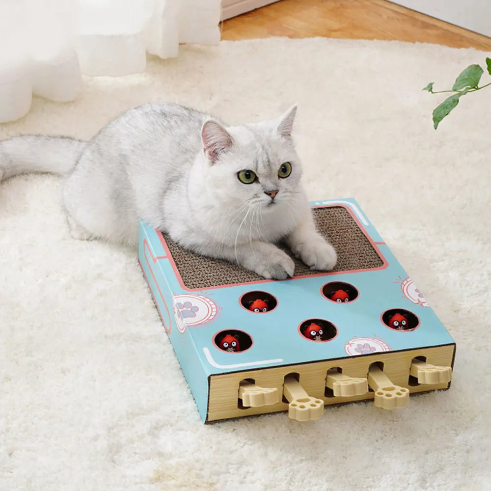 Brinquedo para gatos Whack-a-Mole, brinquedo para arranhar gatos, descanso para garras, brinquedo interativo divertido para gatos, suprimentos multifuncionais para gatos