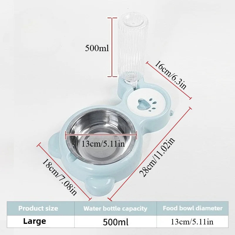 Pet Water Dispenser for Cats and Dogs Automatic Water Storage Pet Food Bowl Food Container with Waterer Pet Supplies