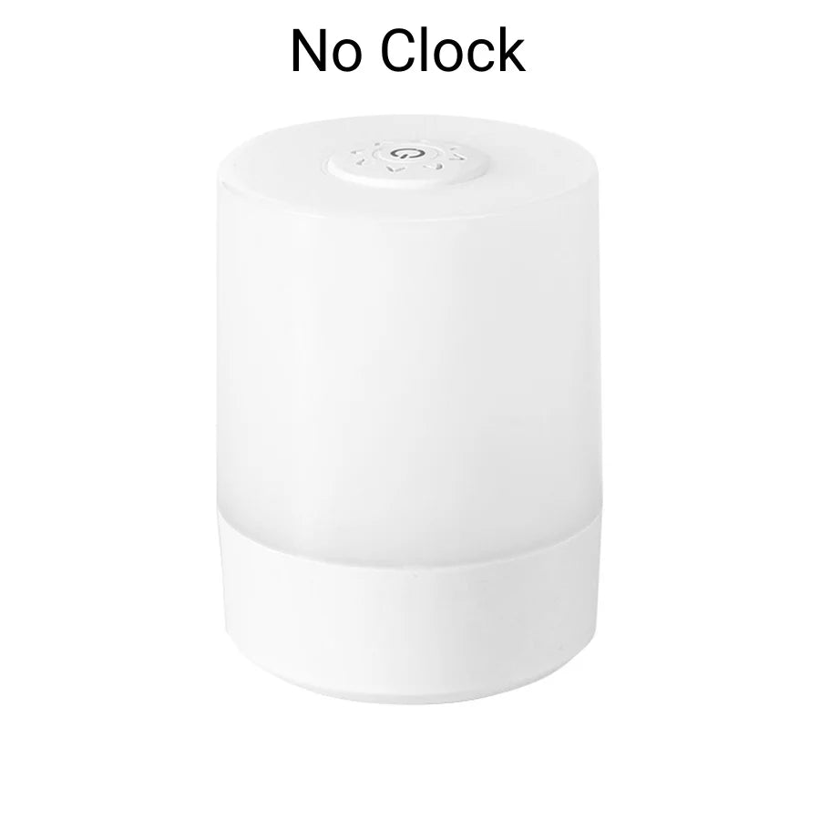 Lâmpada noturna LED com controle remoto e display de hora ou sem proteção para os olhos, lâmpada de leitura, luz noturna de cabeceira recarregável