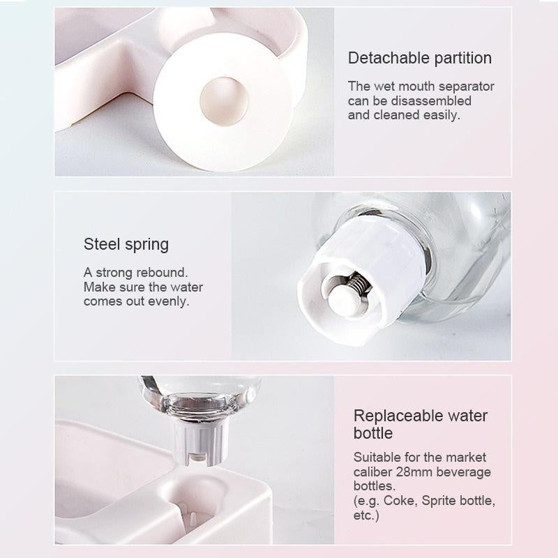 Alimentador automático para animais de estimação de 500 ml, tigela pequena, portátil, para comida de cães e gatos, sala de estar, quarto, produtos para animais de estimação