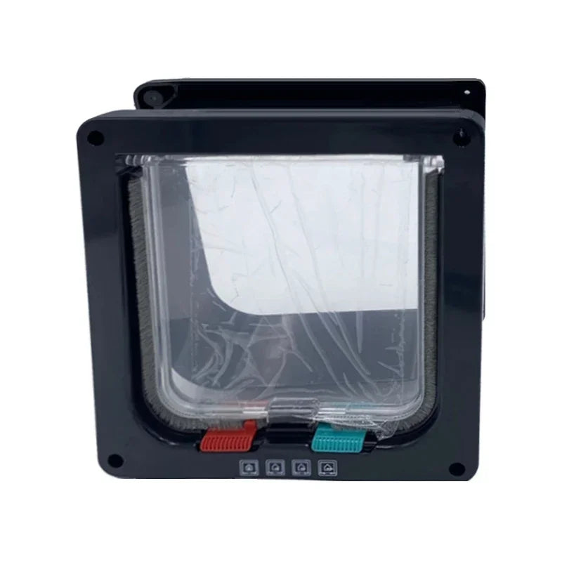 Porta de aba para cães e gatos com trava de segurança de 4 vias, porta de aba para cães e gatos, gatinhos, kit de porta de plástico ABS para animais de estimação pequenos, portas de aba para cães e gatos