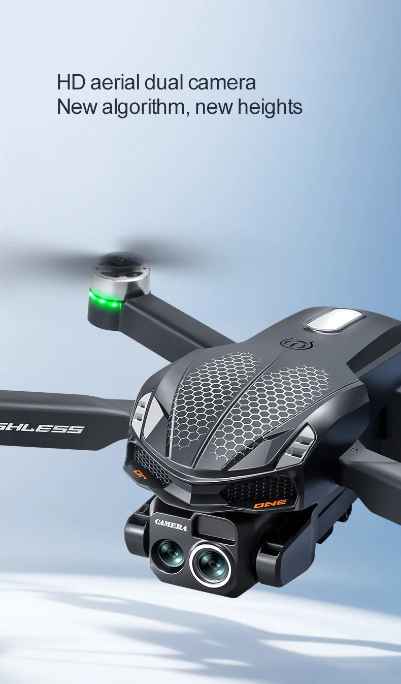Drone S168 RC 2025 com tela de 2,4 polegadas, motor sem escova, câmeras duplas 8K HD, posicionamento de fluxo óptico, aeronave de brinquedo com prevenção inteligente