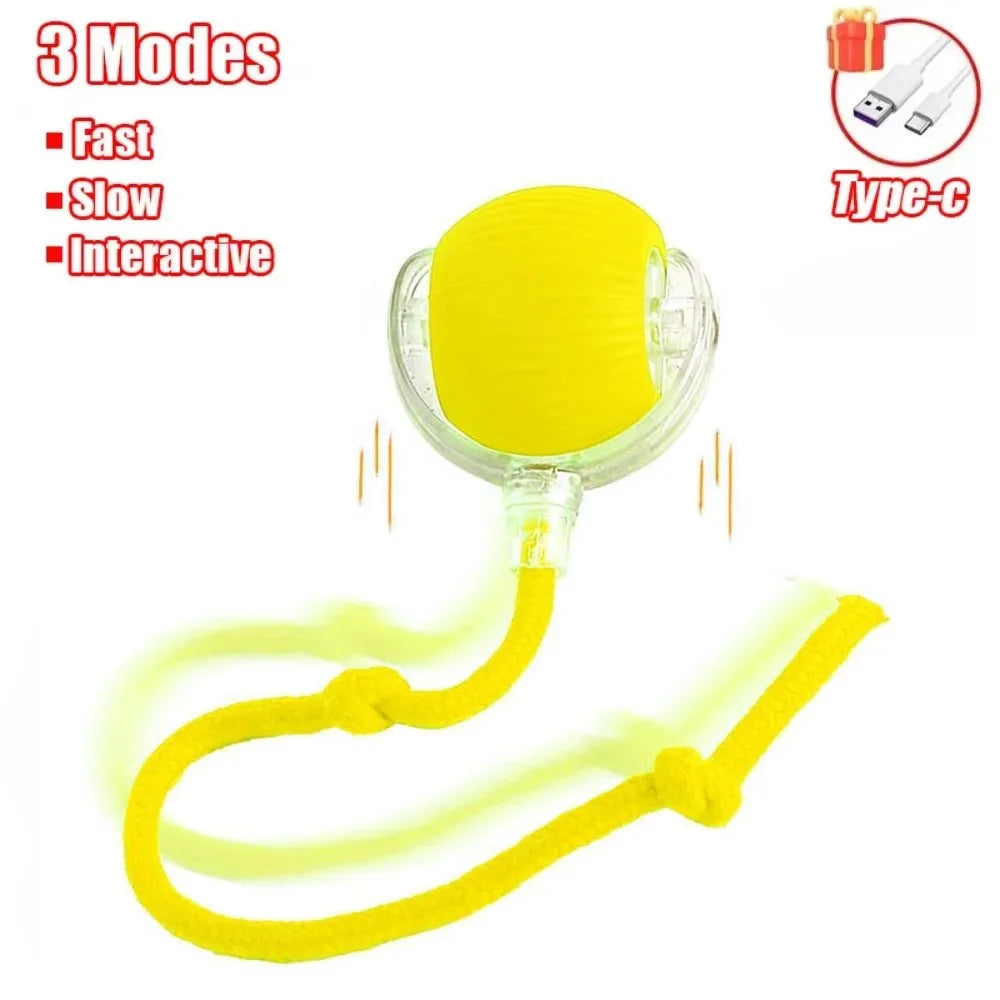 Novo brinquedo interativo para gatos, bola rolante automática, rabo falso, brinquedo elétrico inteligente recarregável para animais de estimação, treinamento para cães e gatos, imitação de rato