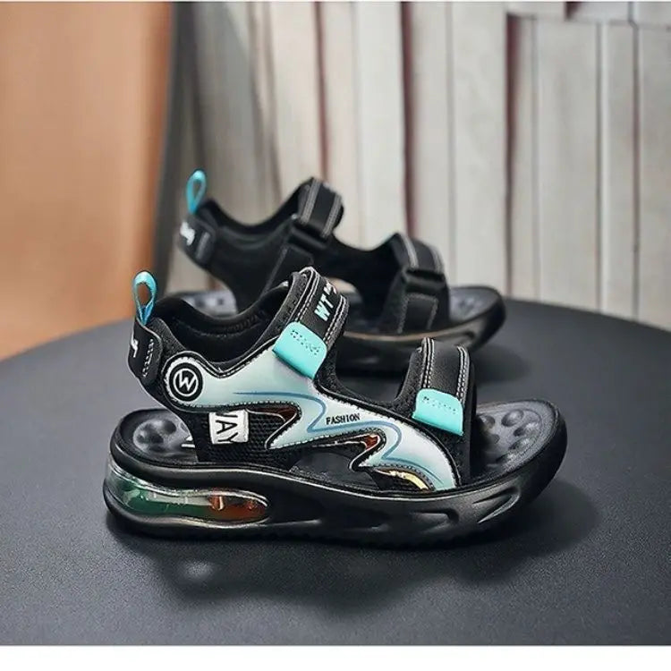 Sandálias infantis da moda 2025, sapatos para bebês, meninos, sola macia, antiderrapantes, sandálias para meninos e meninas, sapatos infantis para verão, praia, 3 a 14 anos