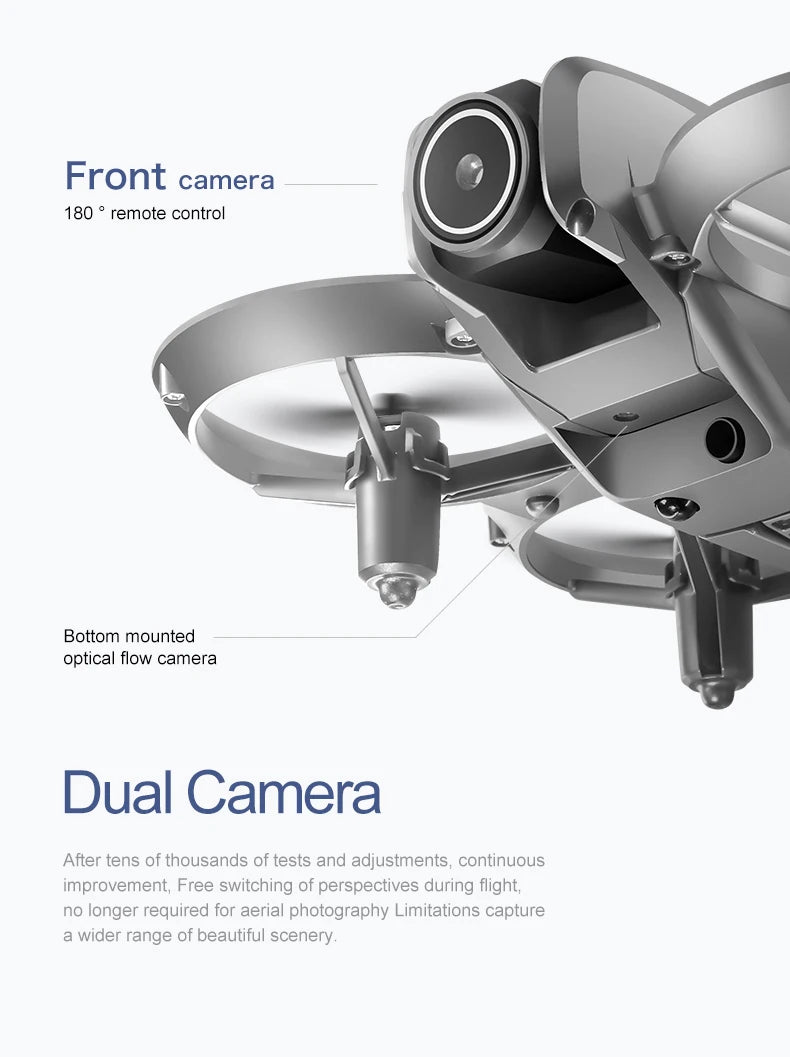 Mini drone Xiaomi D16 com câmera HD 8K ajustável de 180° e WiFi com fluxo de luz, drone de bolso para evitar obstáculos, quadricóptero RC