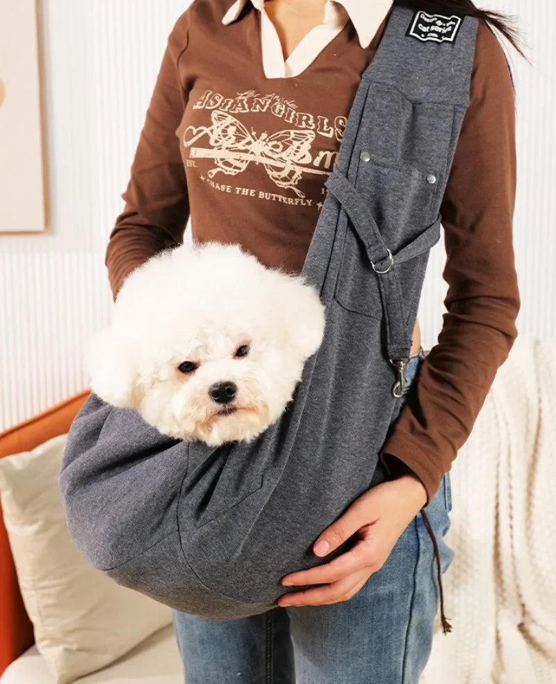 Bolsa de ombro transversal confortável para animais de estimação, bolsa de transporte portátil para viagem ao ar livre, bolsa de transporte para filhotes de gatos e cachorros