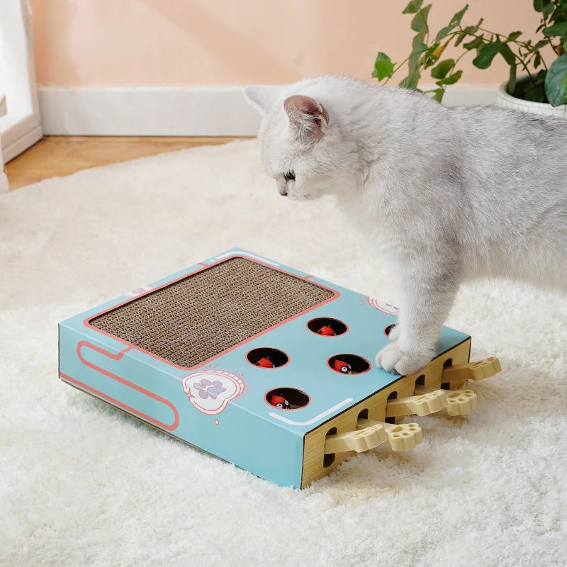 Brinquedo para gatos Whack-a-Mole, brinquedo para arranhar gatos, descanso para garras, brinquedo interativo divertido para gatos, suprimentos multifuncionais para gatos
