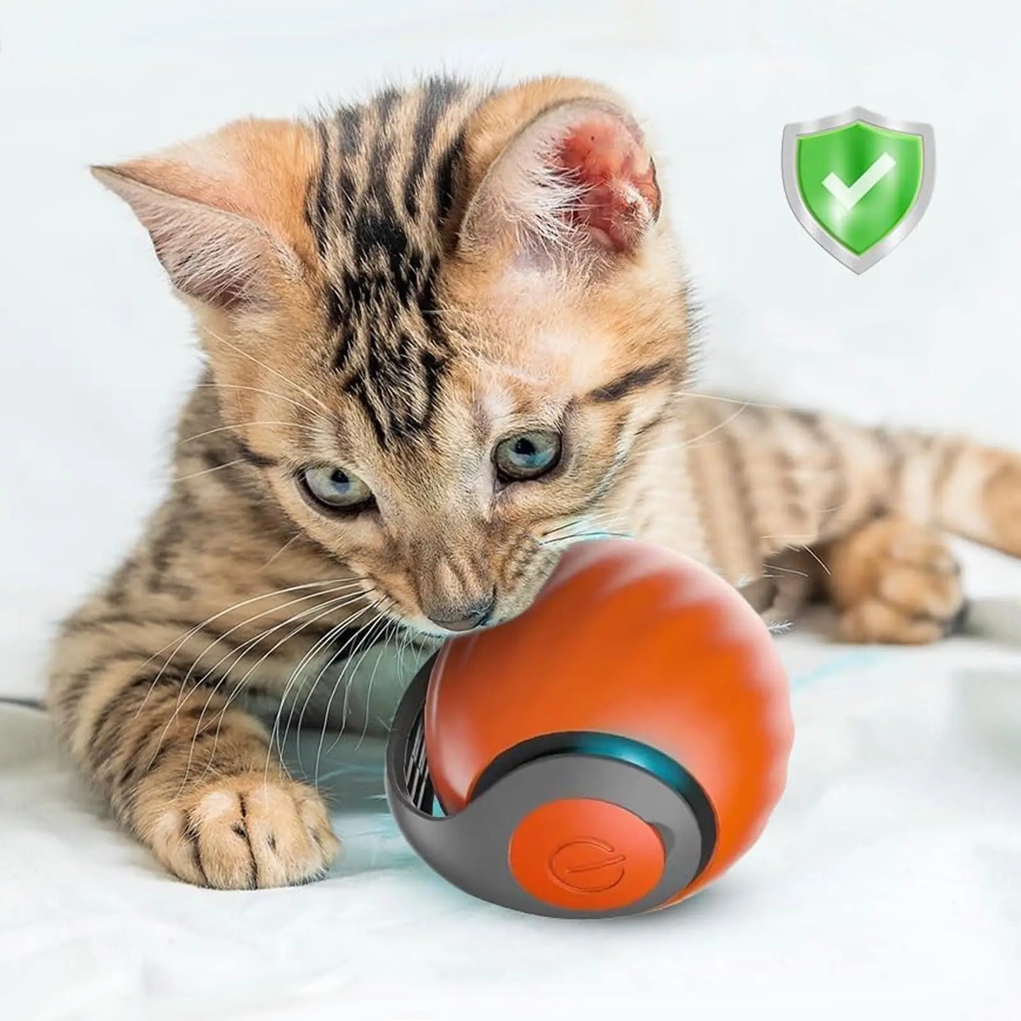 Bola de brinquedo interativa para gatos, bola rolante automática, rabo falso, brinquedo elétrico inteligente recarregável para animais de estimação, treinamento para cães e gatos, imitação de rato