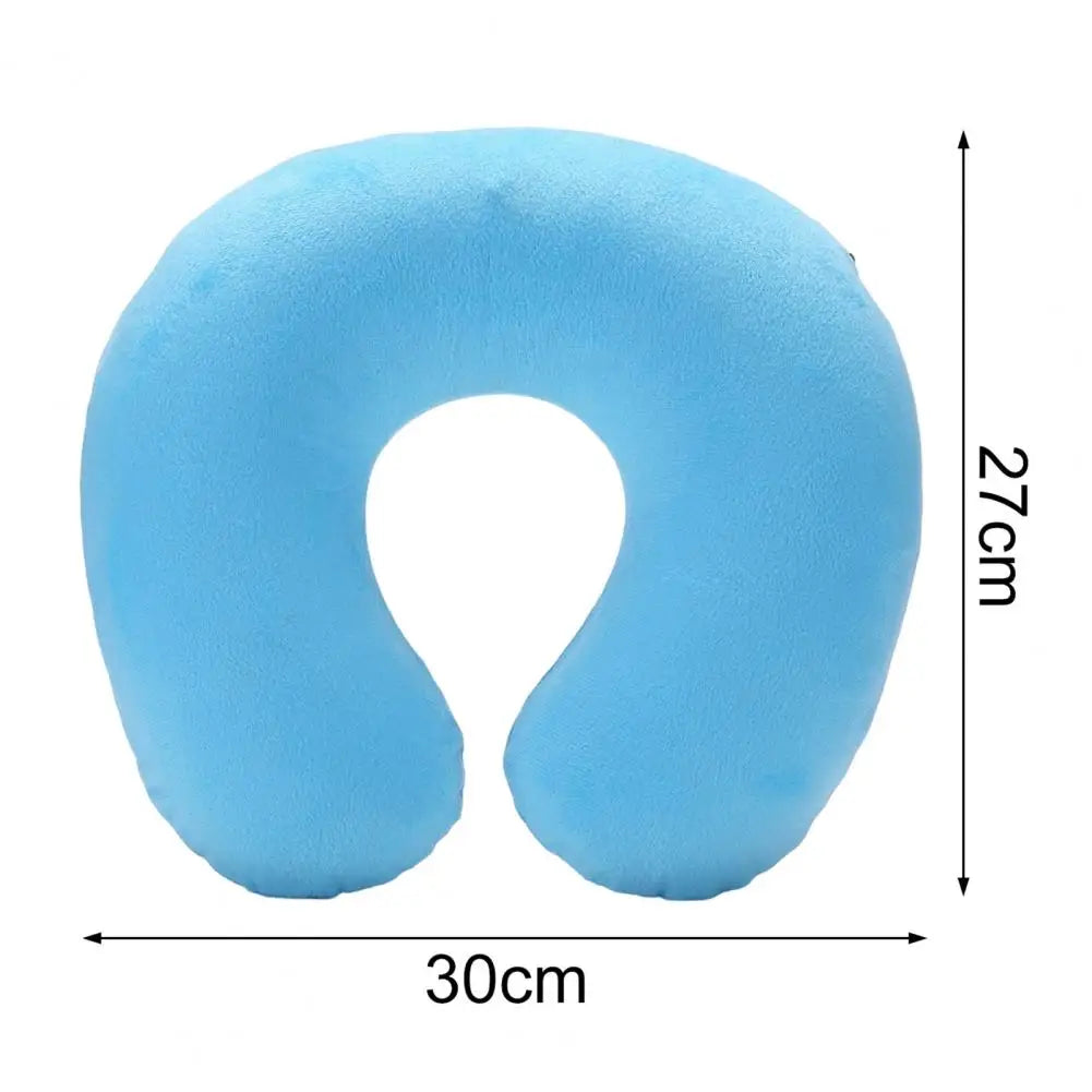 Travesseiro de pescoço em forma de U, travesseiro inflável para alívio da fadiga, travesseiro de viagem, encosto de cabeça para voo, almofada em forma de U para avião