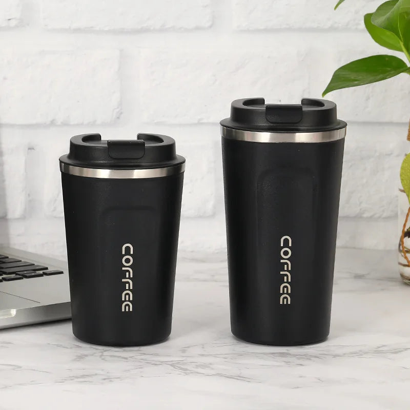 Caneca térmica de viagem de aço inoxidável 380/510ml para café, à prova de vazamento, garrafa térmica, chá, café, garrafa térmica a vácuo, copos isolados, quente