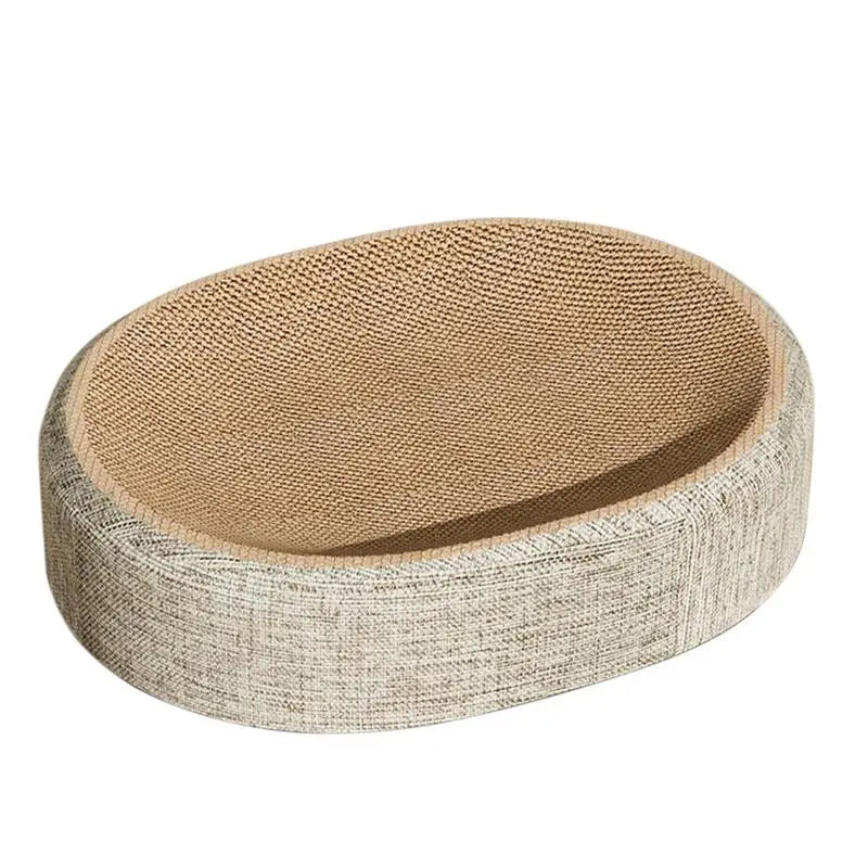 Arranhador oval para gatos, cama de sisal para arranhar, tapete de dormir multifuncional para animais de estimação, cama arranhadora para gatos descansarem