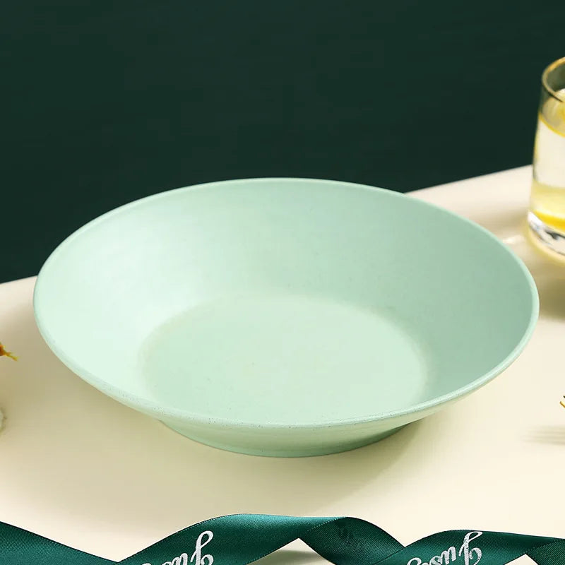 Tigela de sopa de palha de trigo, utensílios de mesa de plástico para micro-ondas, tigelas de salada de frutas, pratos de macarrão para cereais, pratos de jantar, utensílios de cozinha