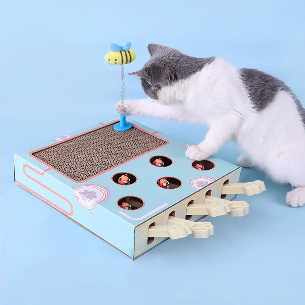 Brinquedo para gatos Whack-a-Mole, brinquedo para arranhar gatos, descanso para garras, brinquedo interativo divertido para gatos, suprimentos multifuncionais para gatos