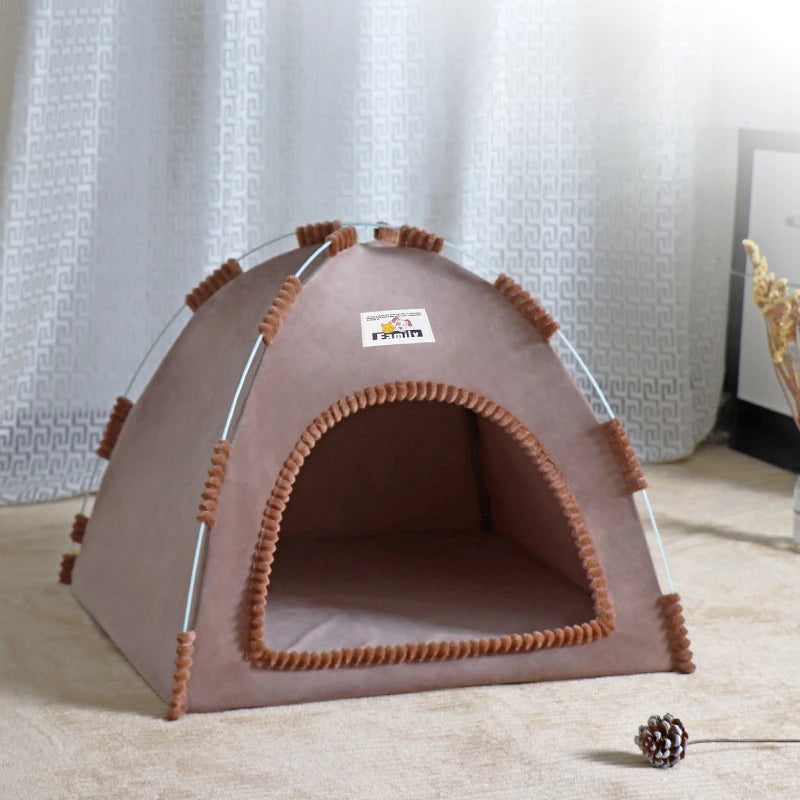 Casa dobrável para gatos, tenda para animais de estimação, quatro estações, ninho universal para gatos e cães, tapete refrescante de verão, portátil, dobrável e respirável para áreas externas
