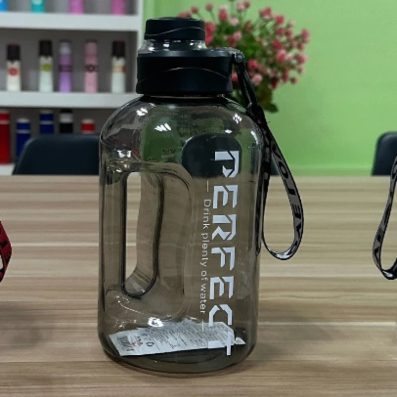 Garrafa de água esportiva de 1,7/2,7L, para academia, ciclismo, copo, garrafa de água portátil de grande capacidade para fitness, acampamento, homens, chaleira de água