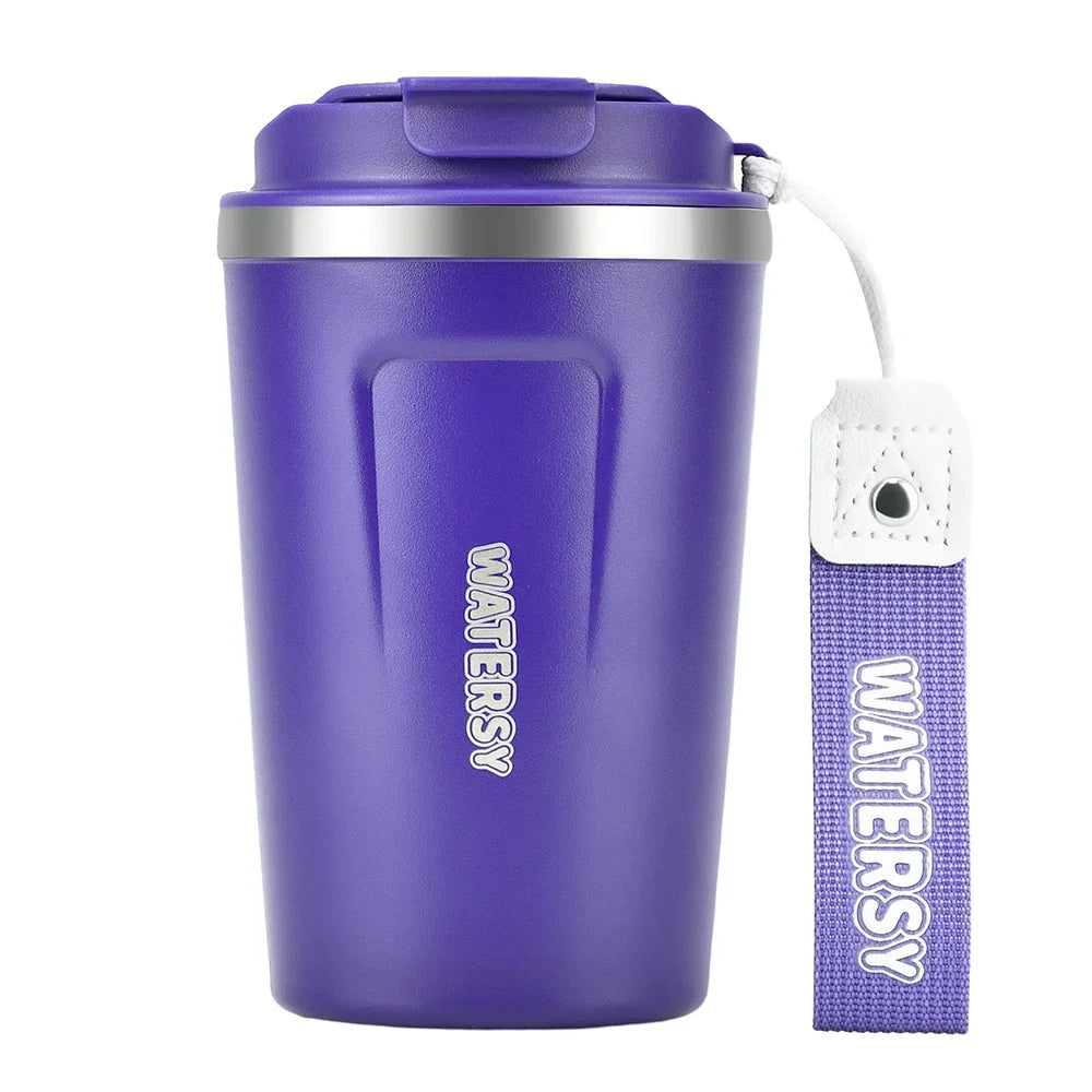 Caneca térmica de aço inoxidável 380ml para café, parede dupla, com isolamento a vácuo, para escritório, casa, viagem, carro, caneca