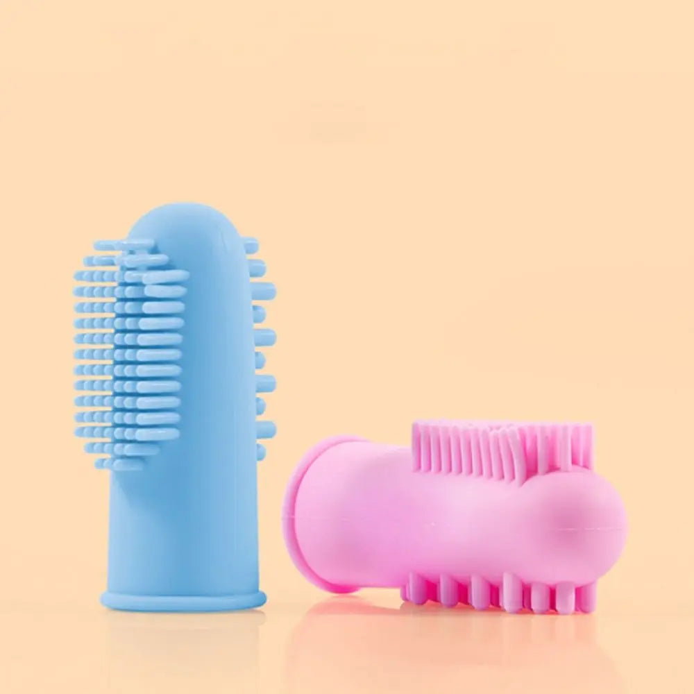 Silicone Pet Finger Toothbrush Bite Resistant Soft Cats Mouth Cleaner 360° Cleaning Pet Teeth Cleaning Fingertips for Cats Dogs
