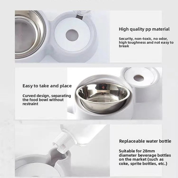 Pet Water Dispenser for Cats and Dogs Automatic Water Storage Pet Food Bowl Food Container with Waterer Pet Supplies