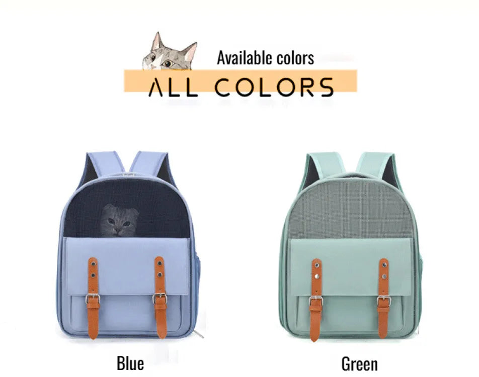 Mochila para gatos de grande capacidade para atividades ao ar livre - Mochila portátil de ombro para animais de estimação, respirável, confortável para viagens/caminhadas, fácil de transportar