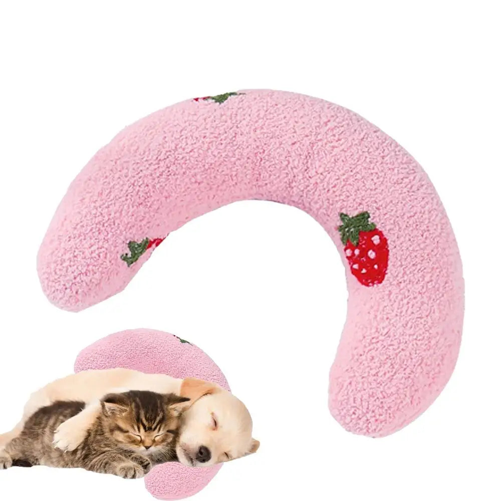 Almofadas para cães Almofada macia para cães Almofada decorativa Meio donut Brinquedo calmante para animais de estimação Almofada para filhotes Padrão bordado Almofada para cama de cachorro