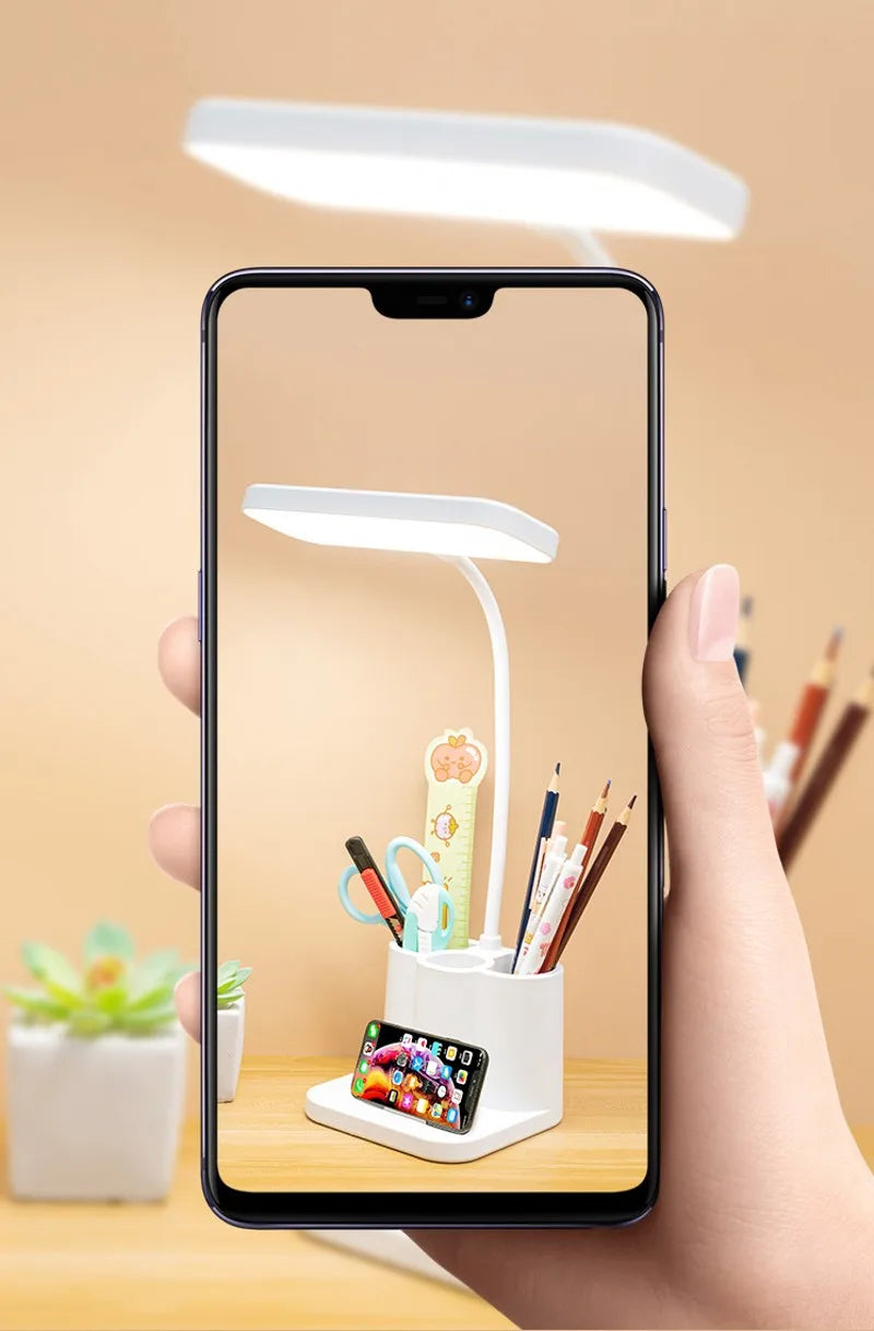 Lâmpada de mesa LED para leitura noturna, proteção para os olhos, para dormitório de estudo, luz noturna para estudantes universitários